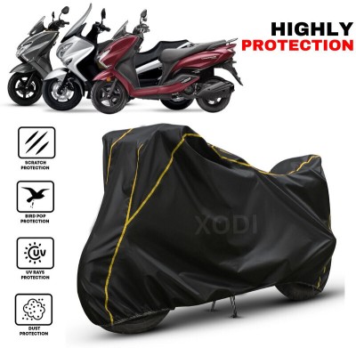 xodi Waterproof Two Wheeler Cover for Suzuki(Burgman Street, Black, Yellow)