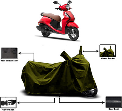 Amexride Two Wheeler Cover for Yamaha(Fascino 125, Green)