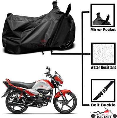 KEDIT Two Wheeler Cover for Hero(MotoCorp Splendor iSmart, Black)