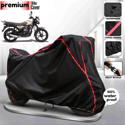 OliverX Waterproof Two Wheeler Cover for Bajaj(CT110, Black, Red)