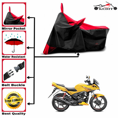 KEDIT Two Wheeler Cover for Hero(Ignitor, Red, Black)