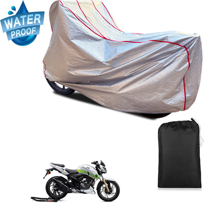 PAGORA Waterproof Two Wheeler Cover for TVS(Apache RTR 200 Fi E100, Silver)