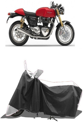 SUGASHRI Waterproof Two Wheeler Cover for Triumph(Thruxton 1200 R, White, Black)
