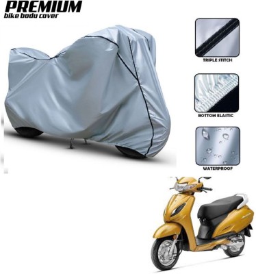 Love Me Two Wheeler Cover for Honda(Activa 6G, Silver, Black)