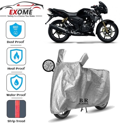 EXOME Two Wheeler Cover for TVS(Apache RTR 180, Silver)