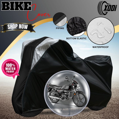 xodi Waterproof Two Wheeler Cover for Hero(Splendor, Black, Silver)