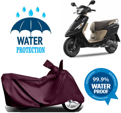 RTS COLLECTIONS Waterproof Two Wheeler Cover for TVS(Scooty Zest 110, Maroon)