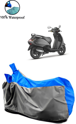 Autofly Waterproof Two Wheeler Cover for TVS(Jupiter 125, Grey, Blue)