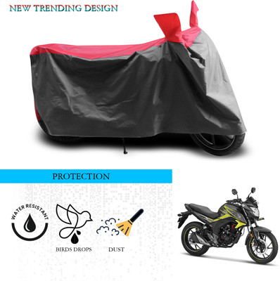 ANTHUB Waterproof Two Wheeler Cover for Honda(CB Unicorn 160, Grey, Red)