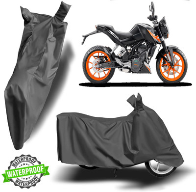 ROYAL AUTO MART Waterproof Two Wheeler Cover for KTM(200 Duke, Grey)