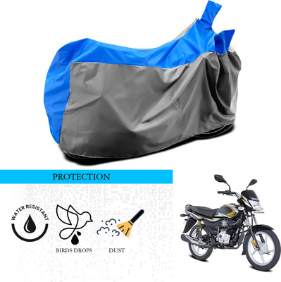 GOSHIV-car and bike accessories Waterproof Two Wheeler Cover for Bajaj(Platina, Grey, Blue)
