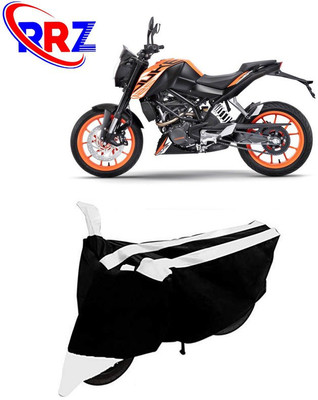 RRZ Waterproof Two Wheeler Cover for KTM(125 Duke, Black, White)