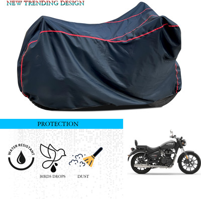 ANTHUB Waterproof Two Wheeler Cover for Royal Enfield(Meteor 350, Black)