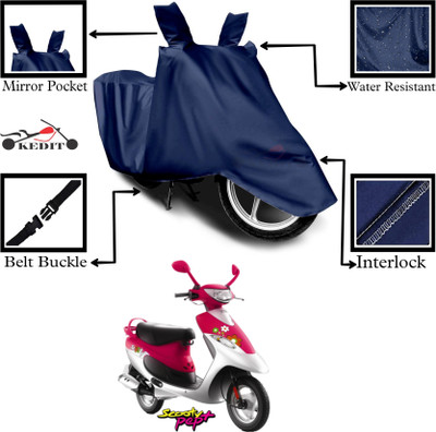 KEDIT Two Wheeler Cover for TVS(Pep Plus, Blue)