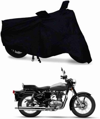 Pushcart Waterproof Two Wheeler Cover for Royal Enfield(Bullet 350, Black)