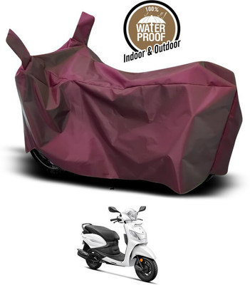 SEBONGO Waterproof Two Wheeler Cover for Hero(Pleasure+ 110, Maroon)