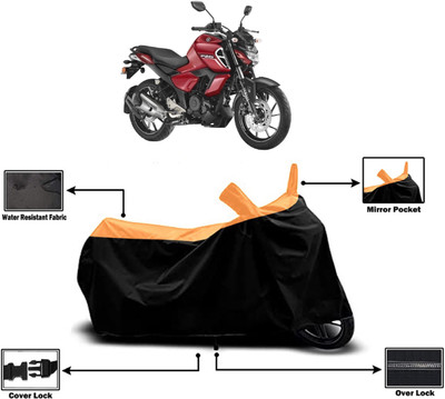 Amexride Two Wheeler Cover for Yamaha(FZ S FI New BS6, Orange, Black)