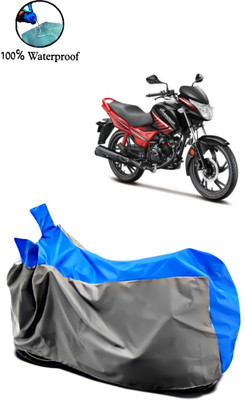 Autofly Waterproof Two Wheeler Cover for Hero(Glamour, Grey, Blue)