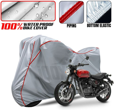 xodi Waterproof Two Wheeler Cover for Royal Enfield(Hunter 350, Silver, Red)
