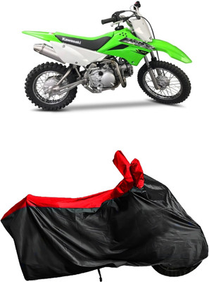 Autofly Waterproof Two Wheeler Cover for Kawasaki(KLX 110, Red, Black)