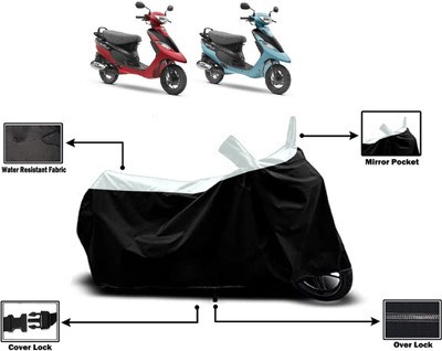 Amexride Two Wheeler Cover for TVS(Scooty Pep Plus, White)