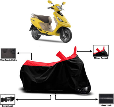 KEDIT Two Wheeler Cover for TVS(Zest 110, Red)