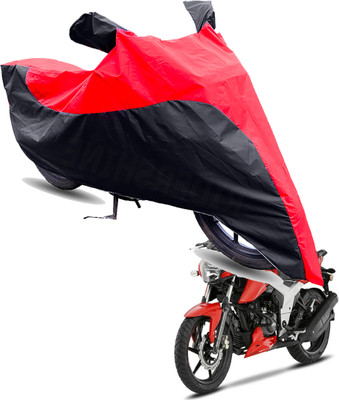 FurniGully Two Wheeler Cover for TVS(Apache RTR 160 4V, Red, Black)