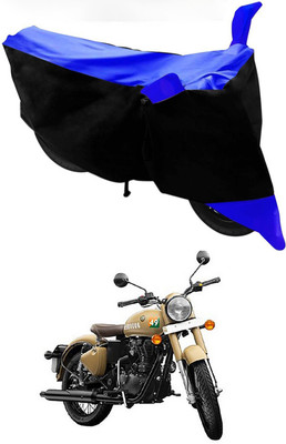 Mdstar Waterproof Two Wheeler Cover for Royal Enfield(350, Blue, Black)