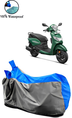 Mdstar Waterproof Two Wheeler Cover for Hero(Pleasure Plus, Grey, Blue)