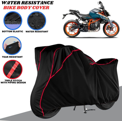 SRP PRODUCT Waterproof Two Wheeler Cover for KTM(390 Duke, Black, Red)