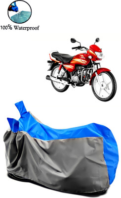 APNEK Waterproof Two Wheeler Cover for Hero(HF Deluxe, Grey, Blue)