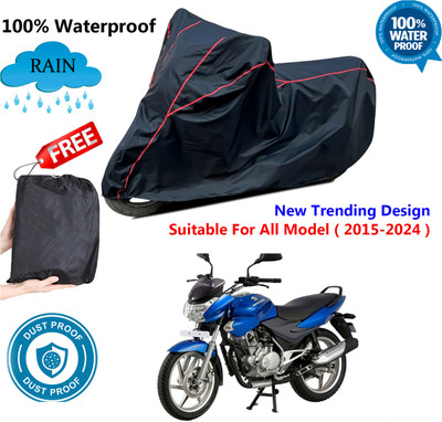 AutoGalaxy Waterproof Two Wheeler Cover for Bajaj(Discover 135, Black, Red)