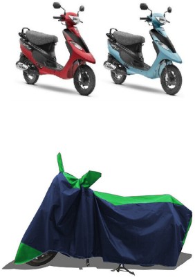 SUGASHRI Waterproof Two Wheeler Cover for TVS(Scooty Pep Plus BS6, Green, Blue)