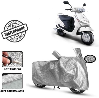 ROYAL AUTO MART Waterproof Two Wheeler Cover for Mahindra(Duro DZ, Silver)