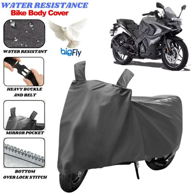 BigFly Two Wheeler Cover for Bajaj(Pulsar RS 200, Grey)