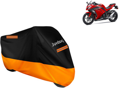 Juvdoxj Waterproof Two Wheeler Cover for Kawasaki(Ninja 300, Orange)