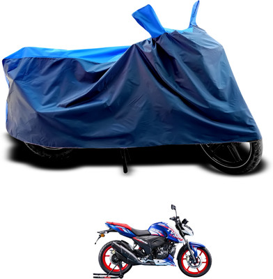 PAGORA Waterproof Two Wheeler Cover for TVS(Apache RTR 165 RP, Black, Blue)