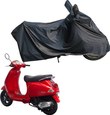 Motodreka Waterproof Two Wheeler Cover for Piaggio(Vespa LX 125, Black)