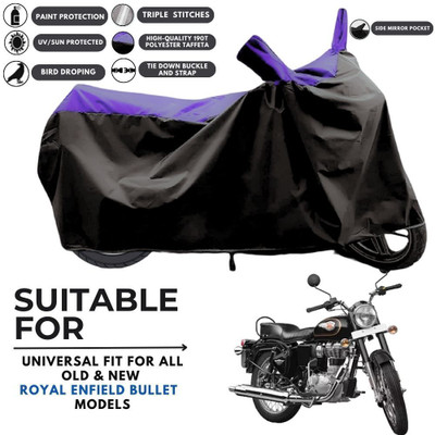 ZAQE Two Wheeler Cover for Royal Enfield(Bullet 350, Black, Purple)
