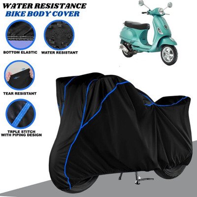 SRP PRODUCT Waterproof Two Wheeler Cover for Vespa(Vespa, Black, Blue)