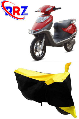 RRZ Waterproof Two Wheeler Cover for Hero Electric(Electric Flash, Black, Yellow)