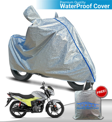 TEASN Waterproof Two Wheeler Cover for Hero(Glamour Blaze, Silver)