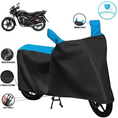 MADAFIYA Waterproof Two Wheeler Cover for Honda(CB Shine, Black, Blue)