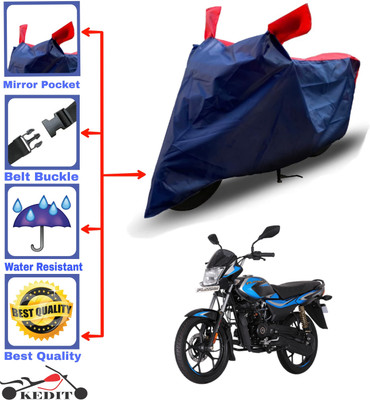 AASHTIK MART Two Wheeler Cover for Bajaj(Platina 110 H-Gear BS6, Red, Blue)