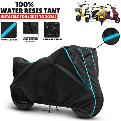 Mwiss Waterproof Two Wheeler Cover for Techo Electra(Electra 4S, Black, Blue)