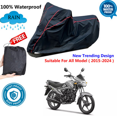 AUTOCAD Waterproof Two Wheeler Cover for Suzuki(Hayate EP, Black, Red)
