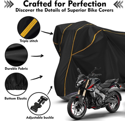 Shiv Kanha Waterproof Two Wheeler Cover for Bajaj(Pulsar 125, Black, Yellow)
