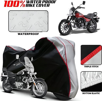 Starvin Waterproof Two Wheeler Cover for Bajaj(Avenger, Black, Silver)