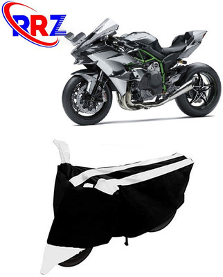 RRZ Waterproof Two Wheeler Cover for Kawasaki(Ninja H2R, Black, White)
