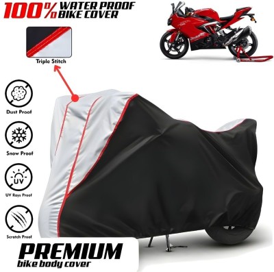 Mwiss Waterproof Two Wheeler Cover for TVS(Apache RR 310, Black, Silver)